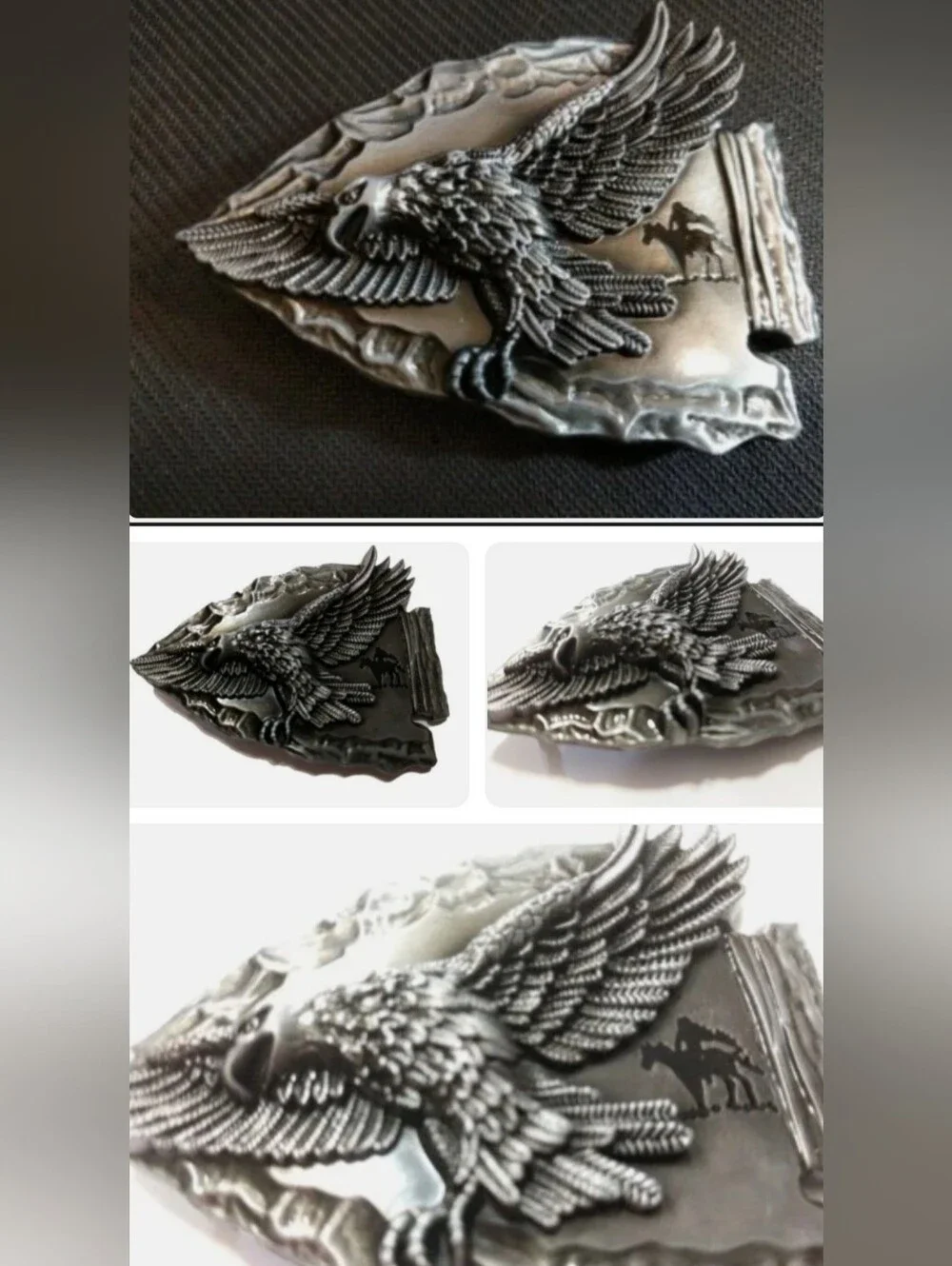 Native arrowhead bull steer belt buckle Choose From 3 Designs